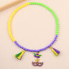 O1CN01q2yGEF1T3MMHvni8t_2677772326-0-cib Wholesale Carnival Colorfulful Beaded Mask Tassel Acrylic Pendant Necklace