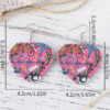 Wholesale Nurse's Day Stethoscope Flower ECG Heart Pendant Earrings
