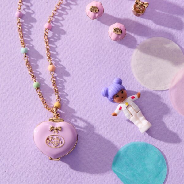 Wholesale Pink gold opening and closing box pentagram heart-shaped necklace