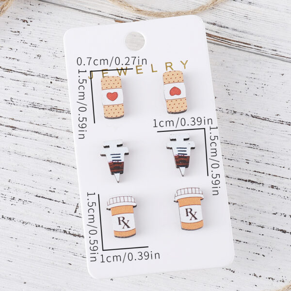 Wholesale cute nurse bandage syringe ambulance hospital first aid kit medical record earring