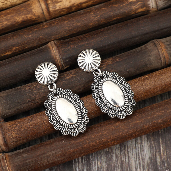 Wholesale Bohemian Geometric Patchwork Pumpkin Flower Alloy Earrings