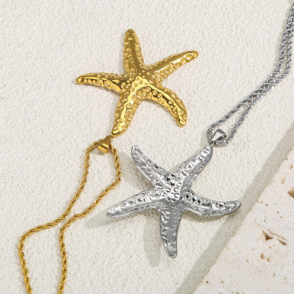 Wholesale Starfish Ocean Series Pendant Stainless Steel Necklace