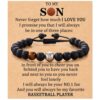 Wholesale Football baseball bead black frosted tiger eye stone bracelet