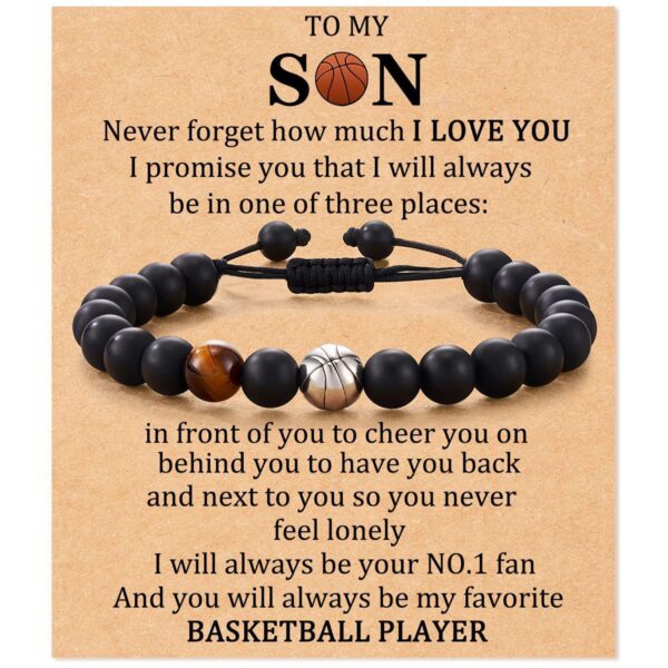 Wholesale Football baseball bead black frosted tiger eye stone bracelet