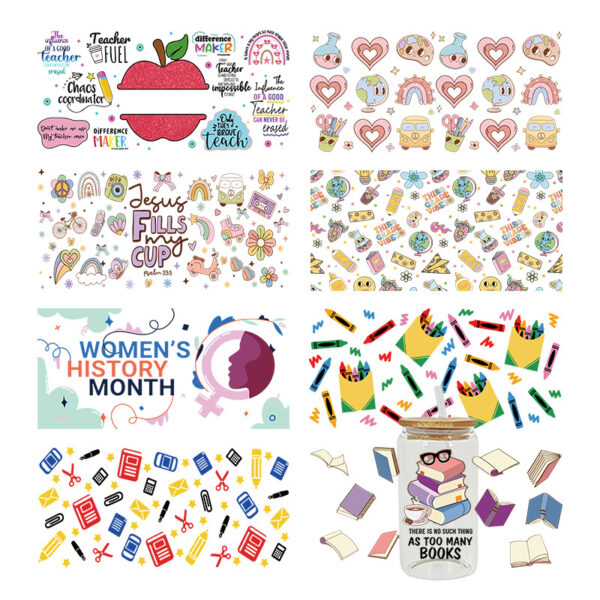 Wholesale UV Transfer Paste Glass Crystal Label Crystal Paste Cross-border Special Paste for 16oz Glass Cup 23cmX11cm