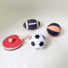 Wholesale Football basketball table tennis mini sports equipment model Doll Accessories