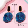 Wholesale Blue starry sky patterned acrylic printed earrings