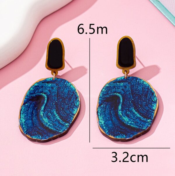 Wholesale Blue starry sky patterned acrylic printed earrings