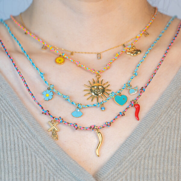 Wholesale Braided Necklace Luxury Multi-Pendant Niche stainless Steel Necklace