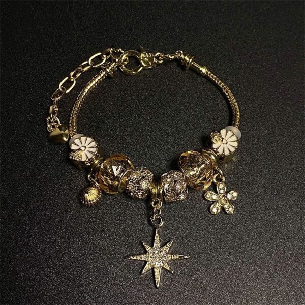 Wholesale Alloy Eight Pointed Star Gold Bracelet