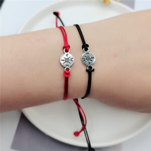 O1CN01qCqhj62AdYxRxnK0f_2207964798226-0-cib Wholesale Compass Adjustable Vintage Wax Woven Bracelet