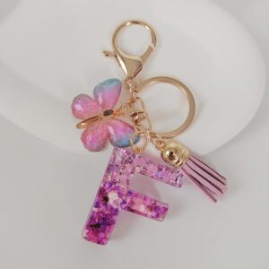 Purple letters-f / Purple letter keychain pendant