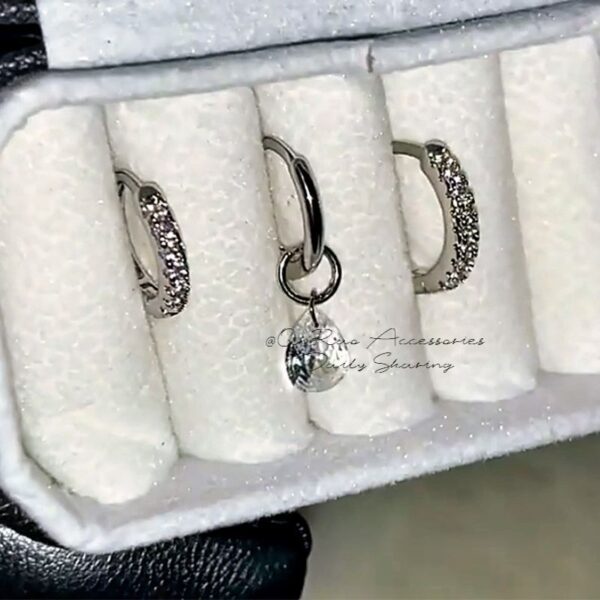 Wholesale Super Flash Cross Tassel Round Diamond Earrings