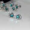 Wholesale Sweet and dreamy blue star sparkling diamond titanium steel earrings