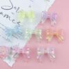 Wholesale 10pcs Colored jelly colored butterfly bow acrylic beads