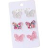 Wholesale Pink Sweet Shining Bow Earring Set