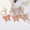 Wholesale Colorful Butterfly with Water Diamond Metal Keychain