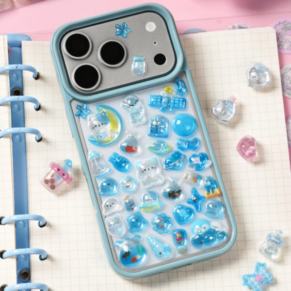 Wholesale 3D Crystal Relief Stickers of Little Nose Rabbit, Cat, Heart, Strawberry, and Fruit for Children and Girls - Decorations