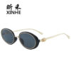 Wholesale men's and women's round metal frame sunglasses personalized fashion sunshades
