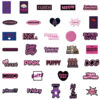 Wholesale 55pcs black and purple English Waterproof Vinyl Stickers