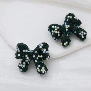 Black / Colored soft clay full diamond bow height * width 28 * 29mm