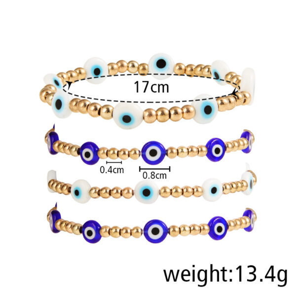 Wholesale Devil's Eye gold beads beaded bracelet