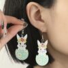 Wholesale Easter Cute Rabbit Flower Easter Egg Spring Acrylic Earrings