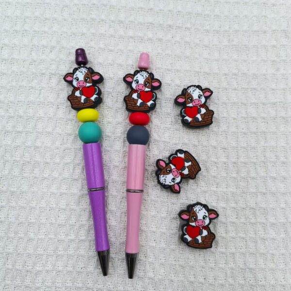 Wholesale 10pcs Cute Cow Silicone DIY Beads