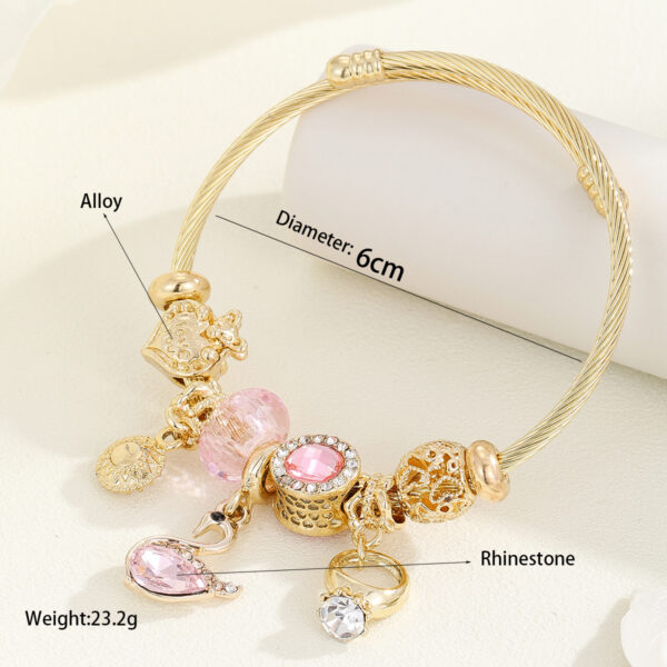 O1CN01qPdI7u2LDsX6rOl5K_2206398079659-0-cib Wholesale Sweet rhinestone heart-shaped bead stainless steel bracelet