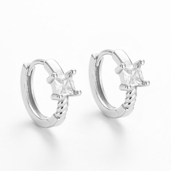 Wholesale Trendy square zircon earrings, a niche and popular style for women.