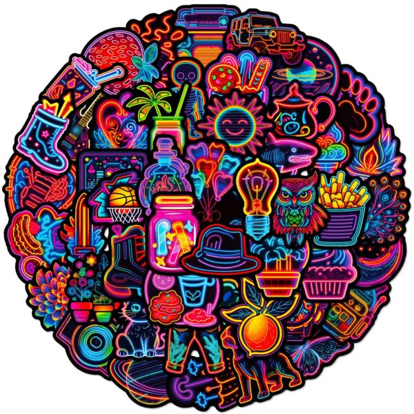 Wholesale 50 Cool Neon Graffiti Stickers