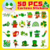 Wholesale 50pcs St. Patrick's Theme Clover Hat Party Waterproof Vinyl Stickers