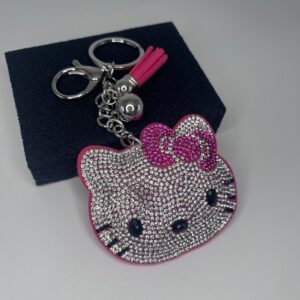 Rose red / Keychain + hot diamond cat