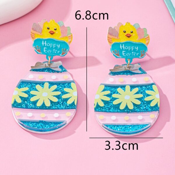 Wholesale Easter egg cute rabbit long acrylic earrings