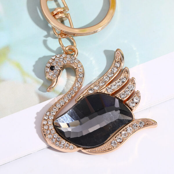 Wholesale Cartoon Swan Cute Water Diamond Metal Keychain