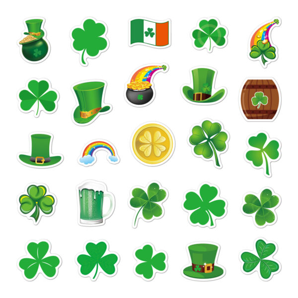 Wholesale St. Patrick's Day Four-Leaf Clover Car Series Waterproof Vinyl Stickers