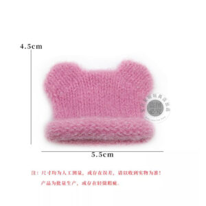 Rose red plush bear beanie