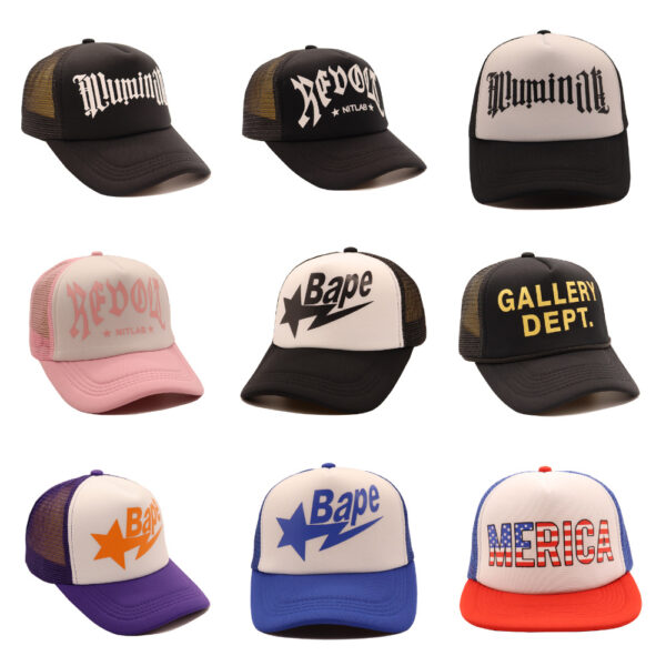 Wholesale GALLERY DEPT. New Trendy BAPE Mesh Trucker Cap Casual Letters Baseball Cap