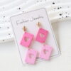 Wholesale Valentine's Day Red Playing Card Gradient Acrylic Earrings