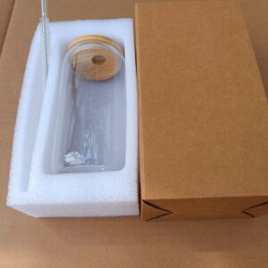 16oz pearl cotton single pack + bamboo lid + straw + straw brush / 401-500ml