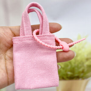 Pink corded cloth bag