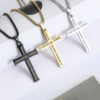 Wholesale Cross letter pendant stainless steel necklace