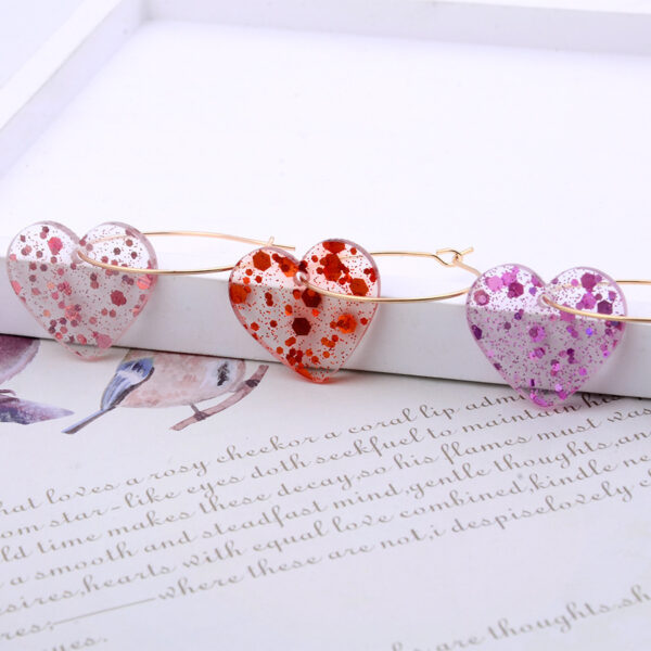 Wholesale Acrylic Sequin Heart Valentine's Day Earrings