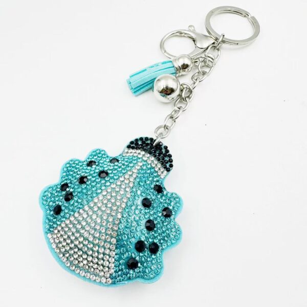 Wholesale Creative cartoon velvet rhinestone carapace ladybug Cute Keychain