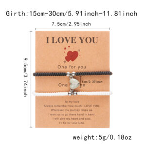 Black and white rope bracelet set