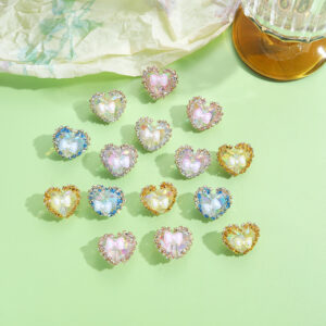 Wholesale 10pcslove butterfly drill flower straight hole handmade loose beads