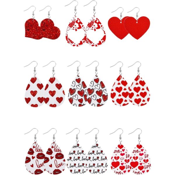 Wholesale Water droplet shaped heart-shaped red lip cute Valentine's Day acrylic earrings