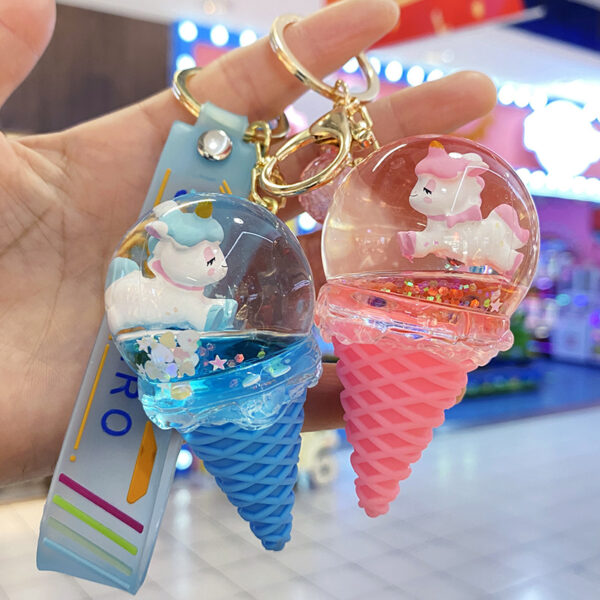 O1CN01qim4Sa1JLzxFLaOes_2200601031013-0-cib Wholesale Acrylic Ice Cream Crystal Ball Sand Flow Keychain