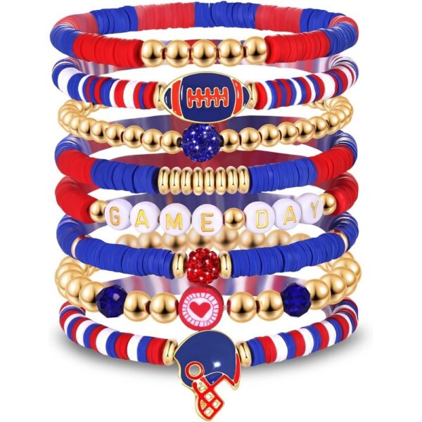 Wholesale 8pcs rugby multi-layer stackable bracelet