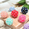 Wholesale 5pcs three-petal flower beads handmade DIY jewellery